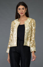 Fawn Parsi Gara Embroidered Jacket