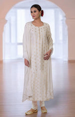 Withered Rose Banarasi Bootah & Aari Tilla Embroidered Kurta  Set