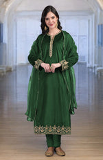 Emerald Green Zardozi Hand Embroidered Kurta Set