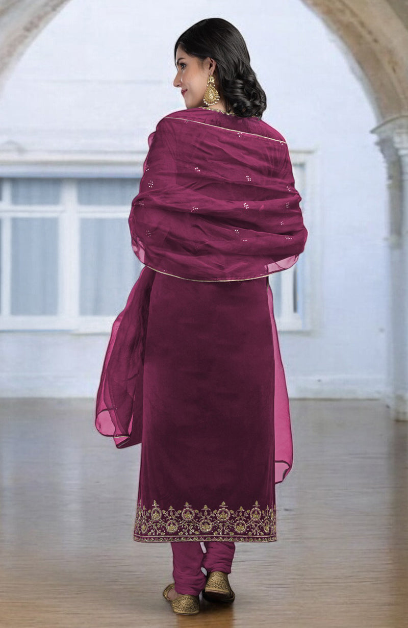 Peacock Pink Zardozi Hand Embroidered Kurta Set