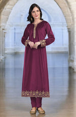 Peacock Pink Zardozi Hand Embroidered Kurta Set