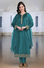 Emerald Green Zardozi Hand Embroidered Kurta Set