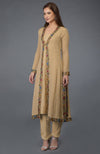 Beige Parsi Gara Embroidered Overlay Suit