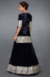 Midnight Blue Kashmiri Tilla Embroidered Lehenga Outfit