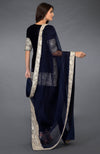 Midnight Blue Kashmiri Tilla Embroidered Dhoti Pants Suit