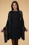 Black Beads & Sequin Hand Embroidered Pure Cashmere Stole