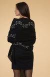 Black Beads & Sequin Hand Embroidered Pure Cashmere Stole