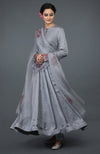 Grey Paisley Embroidered Anarkali Suit with Dupatta