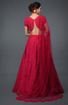 Red Floral Resham Sequin & Beads Embroidered Lehenga Outfit