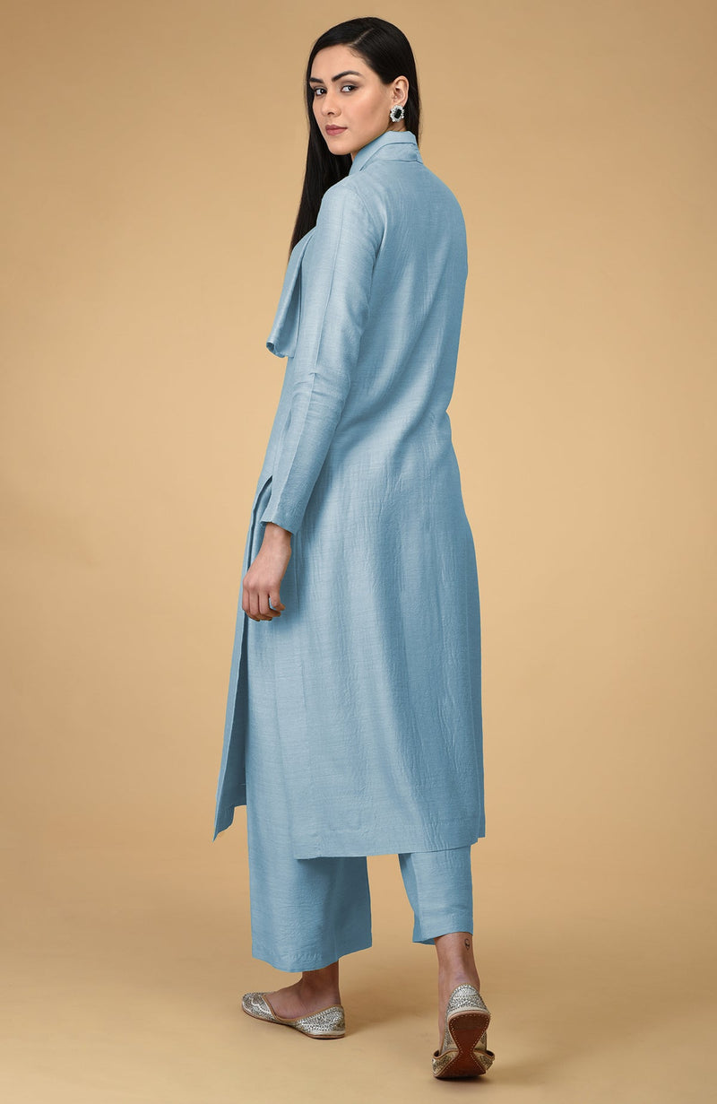 Winter Sky Tie Neck Kurta Set