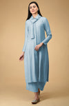 Winter Sky Tie Neck Kurta Set