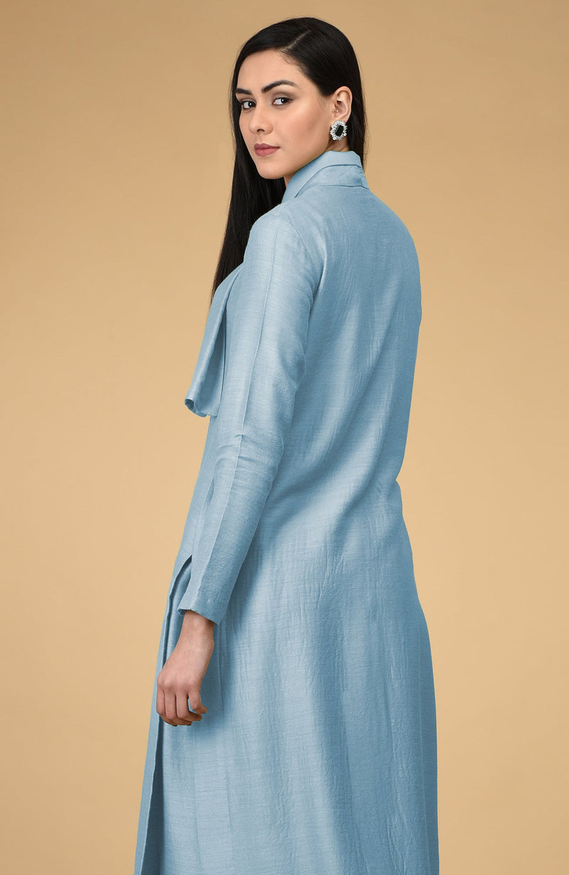 Winter Sky Tie Neck Kurta Set