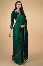 Emerald Green Crystal Hand Embroidered Blouse