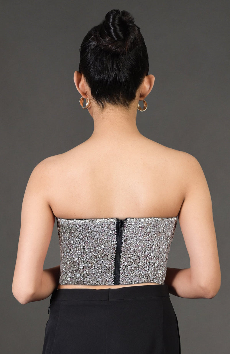 Crystella Swarovski Crystal Hand Embroidered Corset