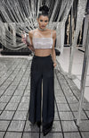 Crystella Black Crystal Hand Embroidered Corset with Pants