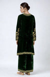 Emerald Green Kashmiri Tilla Aari Embroidered Pheran Kurta Set
