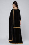 Black Kashmiri Tilla Dozi Embroidered Sharara Set