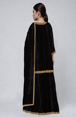 Black Kashmiri Tilla Dozi Embroidered Sharara Set