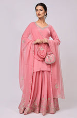 Pink Kashmiri Tilla Aari Embroidered Sharara Set