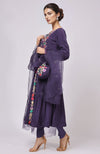 Eclipse Blue Resham Gara Embroidered Anarkali Set