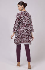 Plum Kantha Embroidered Co-Ord Set
