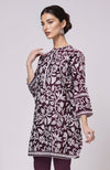Plum Kantha Embroidered Co-Ord Set