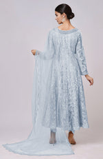 Dusty Blue Lace Anarkali Set