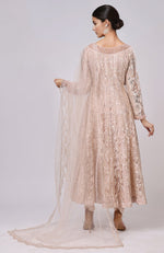 Champagne Lace Anarkali Set