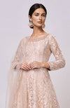 Champagne Lace Anarkali Set