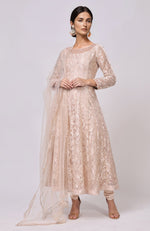 Dusty Blue Lace Anarkali Set
