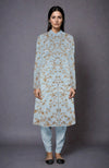 Aqua Haze Zari and Sequin Embroidered Jacket Set