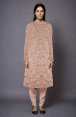 Light Beige Zari and Sequin Embroidered Jacket Set