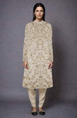 Aqua Haze Zari and Sequin Embroidered Jacket Set
