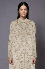 Light Beige Zari and Sequin Embroidered Jacket Set