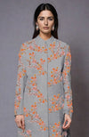 Grey Resham Embroidered Jacket Set