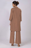 Mocha Mousse Parsi Gara Embroidered Co-Ord Set