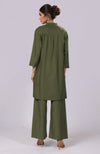 Martini Olive Parsi Gara Embroidered Co-Ord Set
