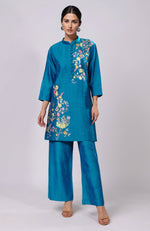 Mocha Mousse Parsi Gara Embroidered Co-Ord Set