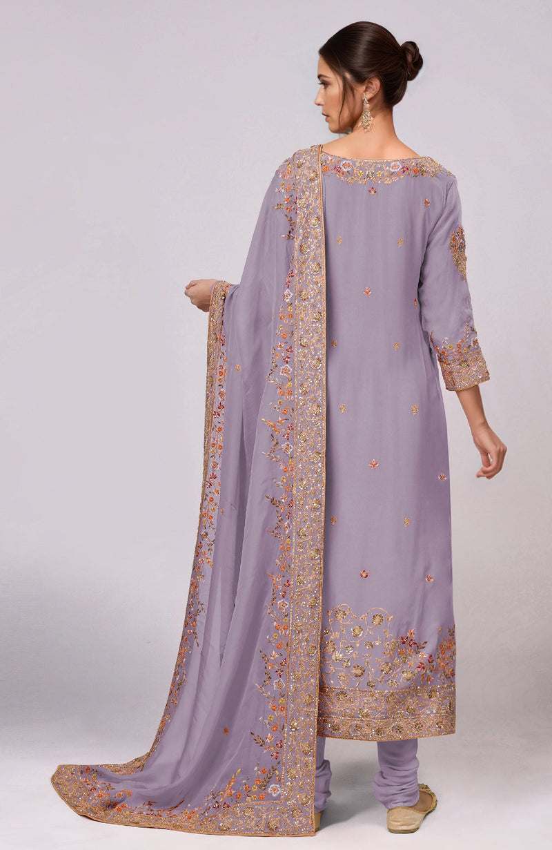 Elder Berry Marori and Resham Hand Embroidered  Kurta  Set