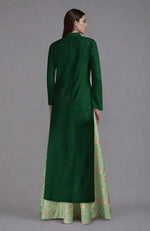 Emerald Green  Raw Silk Jacket & Skirt Set