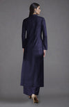 Eclipse Blue Parsi Gara Embroidered Jacket Set