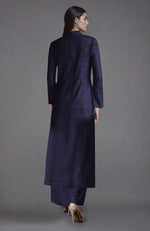 Eclipse Blue Parsi Gara Embroidered Jacket Set