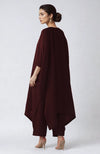 Wine Kashmiri Tilla Aari Embroidered Kaftan set