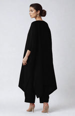 Black Floral Embroidered Kaftan set
