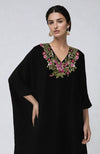 Black Floral Embroidered Kaftan set
