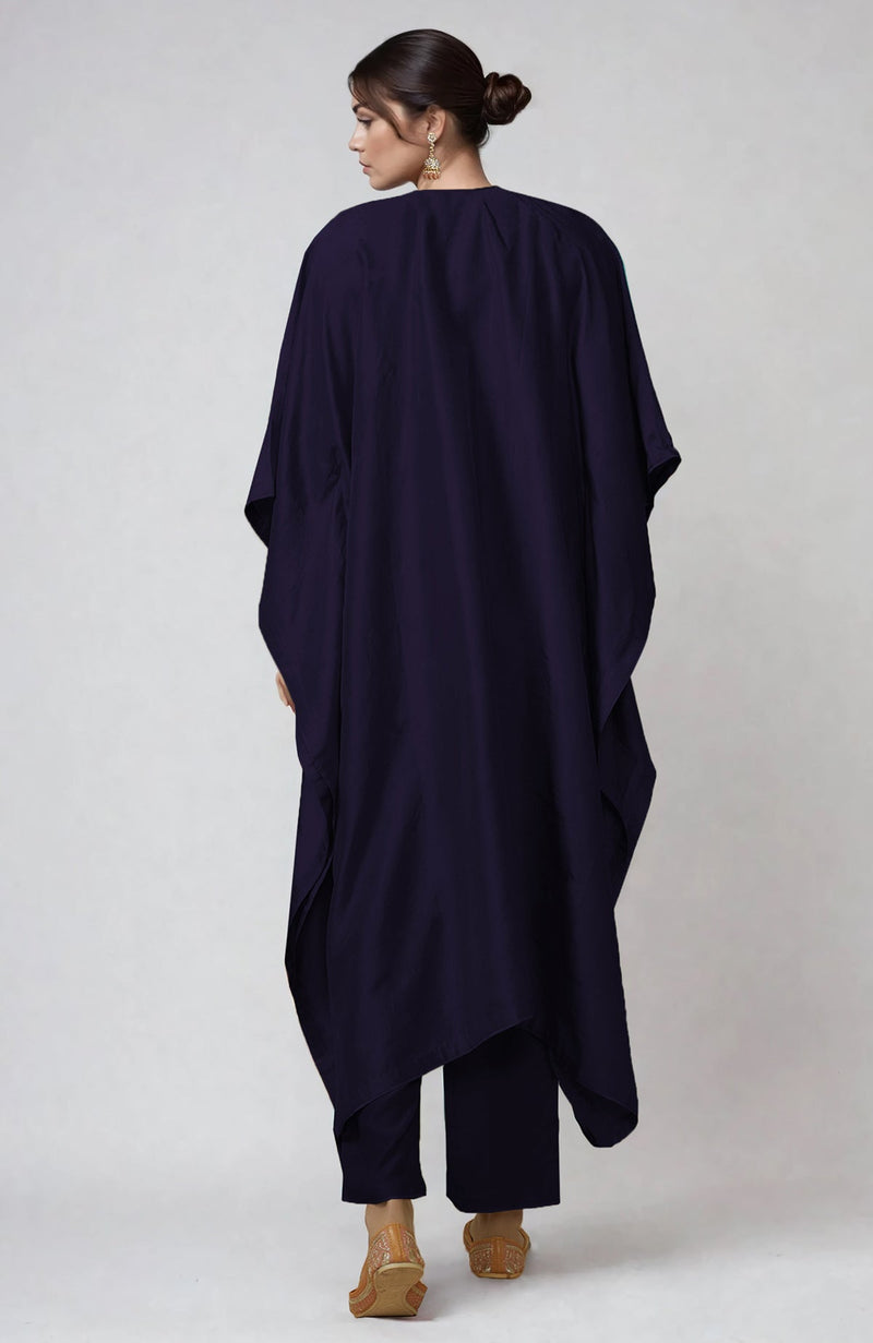 Eclipse Blue Kani Art Embroidered Kaftan Set