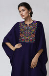 Eclipse Blue Kani Art Embroidered Kaftan Set