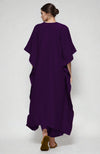 Plum  Paisley Resham Aari Embroidered Kaftan Set