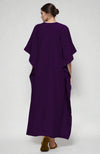 Plum  Paisley Resham Aari Embroidered Kaftan