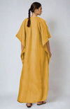 Calendula Yellow Parsi Gara Embroidered Kaftan